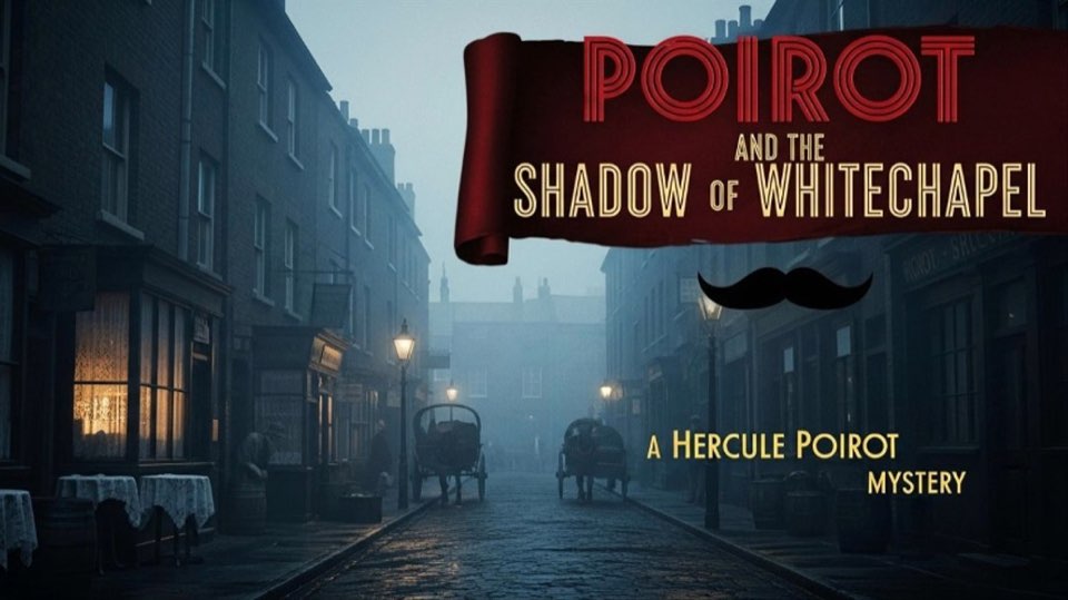 Cover illustration for Poirot and the Shadow of Whitechapel
