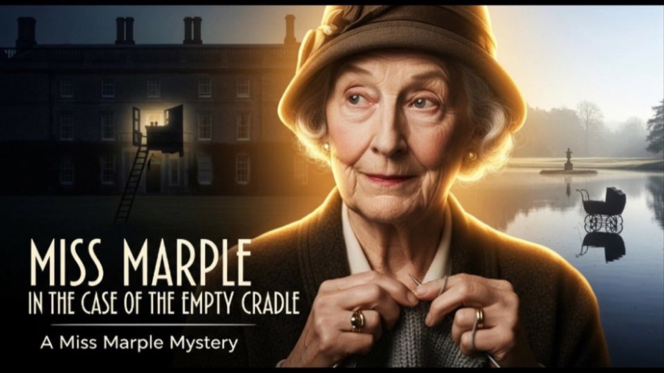 Cover illustration for Miss Marple and the Empty Cradle
