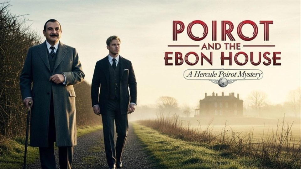 Cover illustration for Poirot and the Ebon House