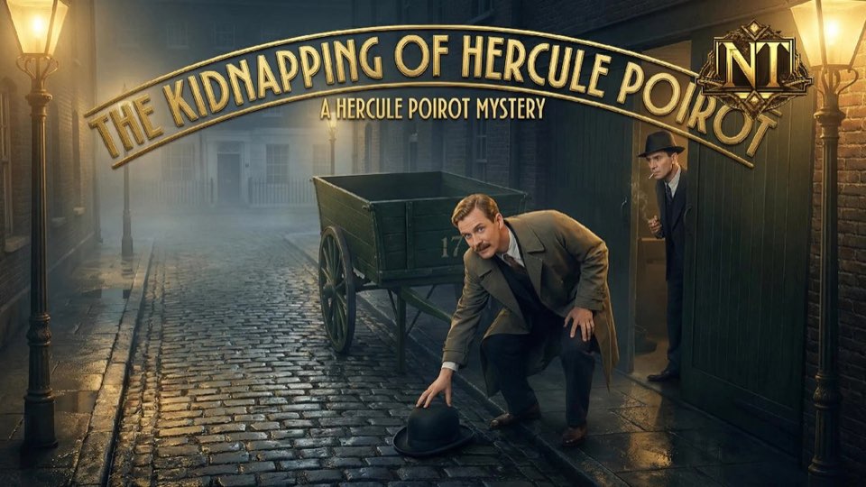 Cover illustration for The Kidnapping of Hercule Poirot
