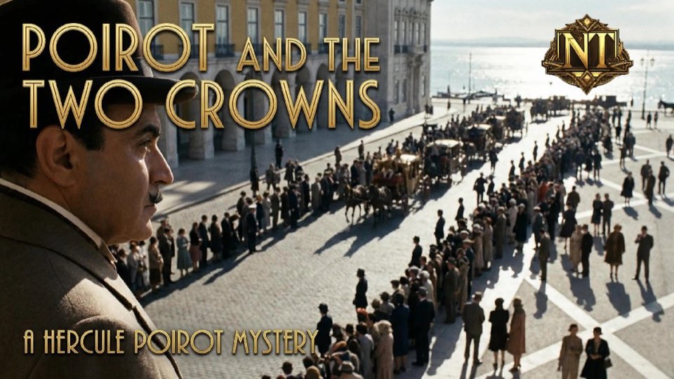 Cover illustration for Poirot and the Two Crowns