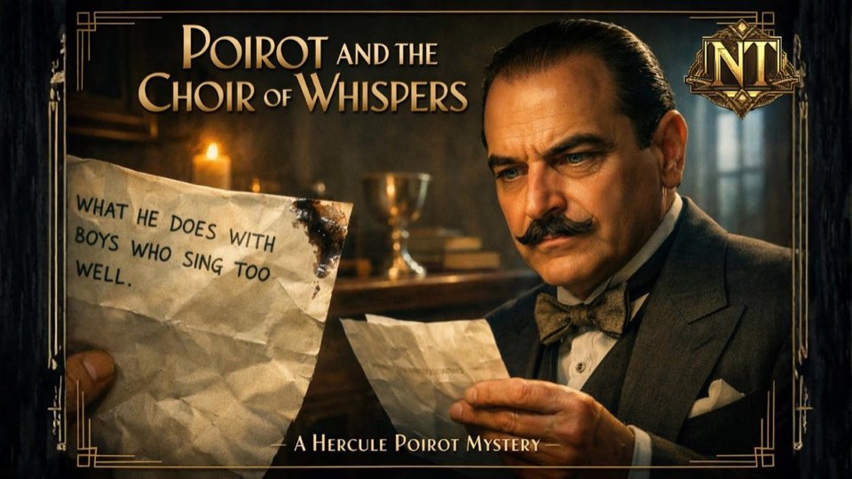 Cover illustration for Poirot and the Choir of Whispers