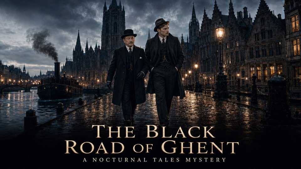 Cover illustration for The Black Road of Ghent