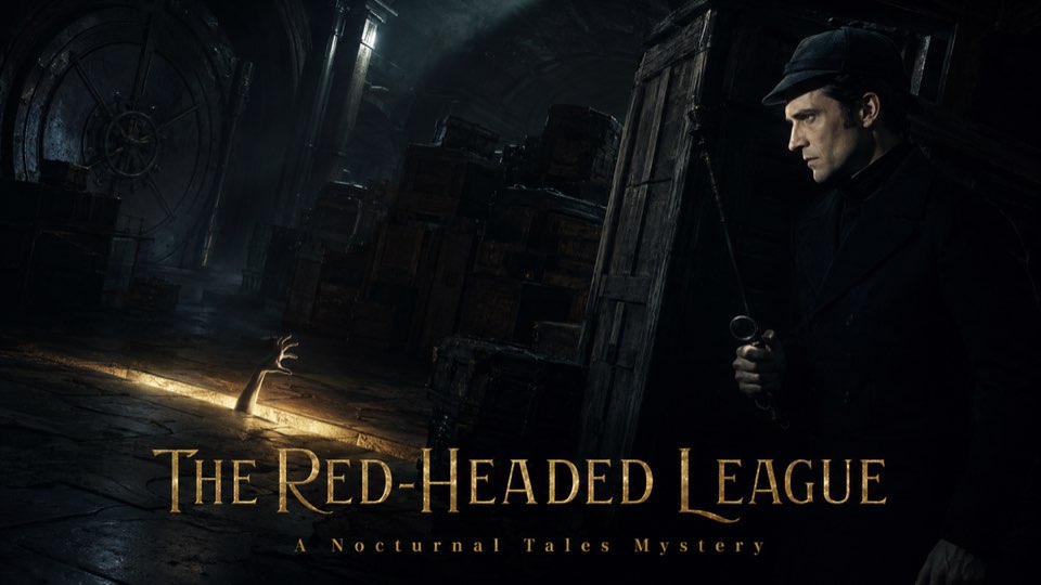Cover illustration for The Red-Headed League