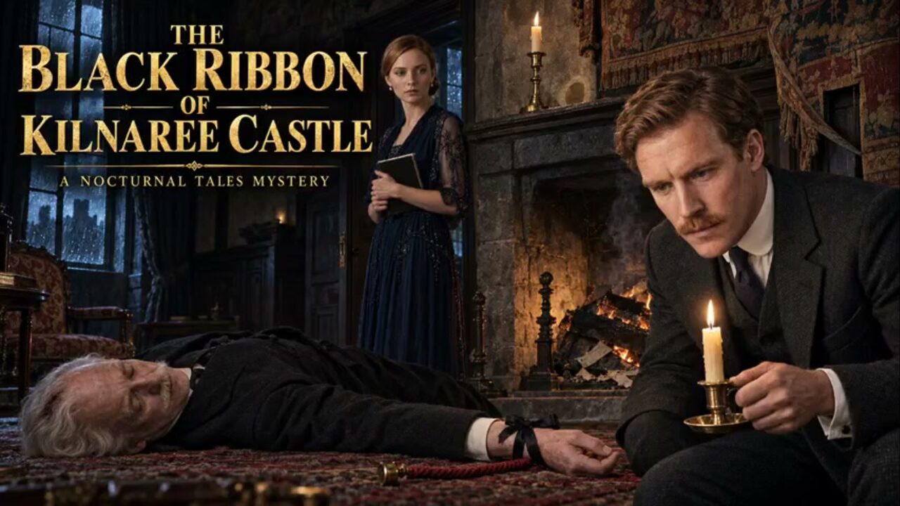 Cover illustration for The Black Ribbon of Kilnaree Castle