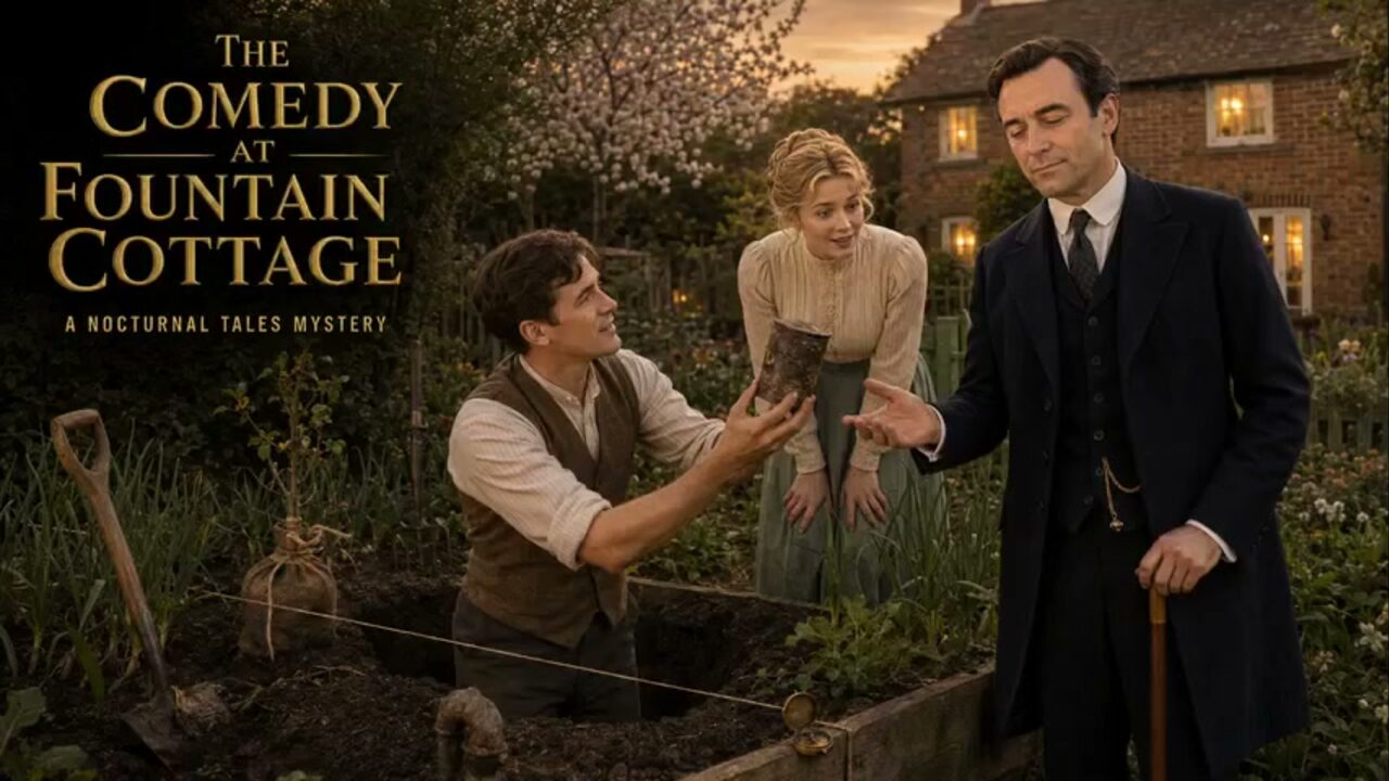 Cover illustration for The Comedy at Fountain Cottage
