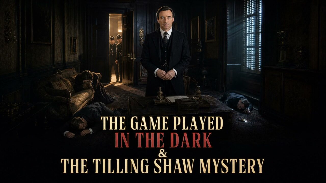 Cover illustration for The Game Played in the Dark & The Tilling Shaw Mystery